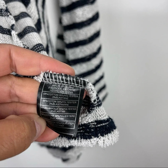 NEW BB Dakota Just Your Stripe French Terry Knit Open Front Cardigan Size Small - Picture 8 of 11